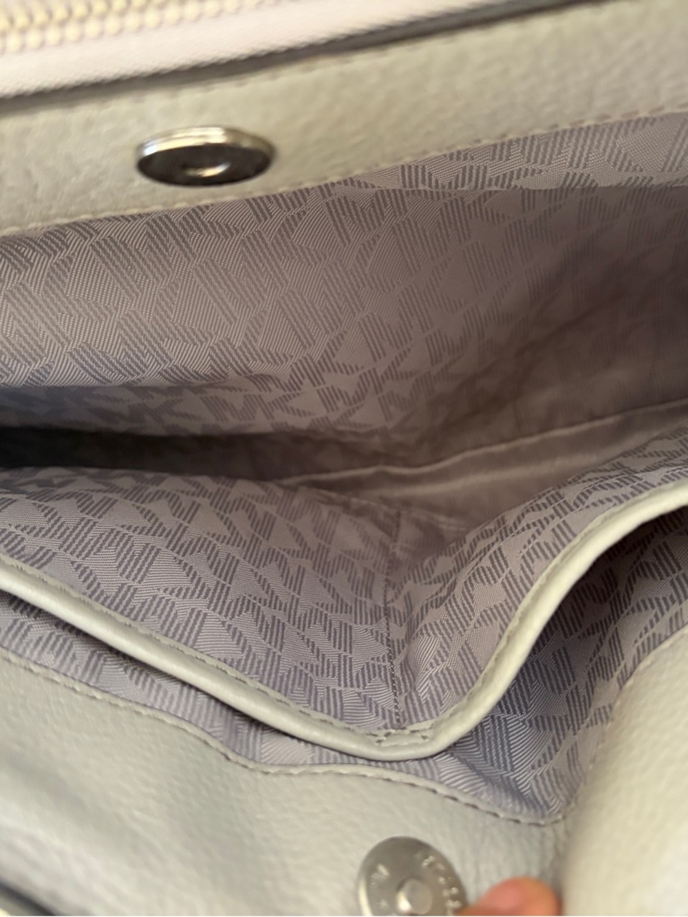 Michael Kors Gray Pebbled Leather Satchel - Picture 5 of 13